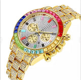 Chronograph Colorful  Steel Iced Out Watch