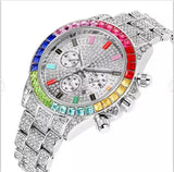 Chronograph Colorful  Steel Iced Out Watch