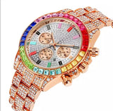 Chronograph Colorful  Steel Iced Out Watch