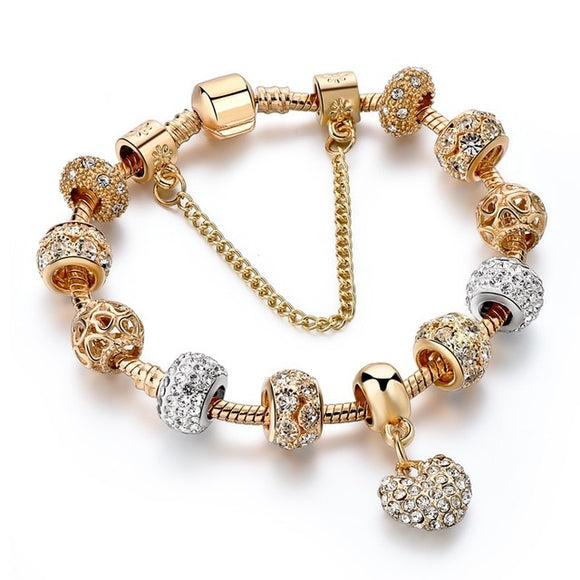 ATTRACTTO Luxury Crystal Heart Charm Bracelets&Bangles