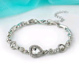 Crystal Rhinestone Heart Bracelet