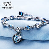 Sapphire Sterling Silver Heart Bracelet