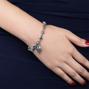 Sapphire Sterling Silver Heart Bracelet