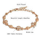 Women Gold Crystal Charm Bracelet