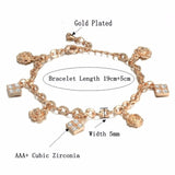 Women Gold Crystal Charm Bracelet