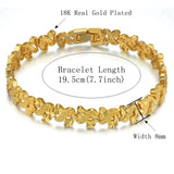 Women Gold Crystal Charm Bracelet