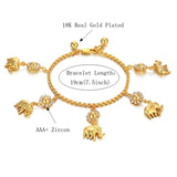 Women Gold Crystal Charm Bracelet