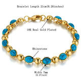 Women Gold Crystal Charm Bracelet