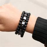 3Pcs/Sets Matte Stoned Bracelet