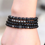 3Pcs/Sets Matte Stoned Bracelet