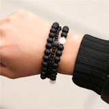 3Pcs/Sets Matte Stoned Bracelet