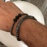 3Pcs/Sets Matte Stoned Bracelet