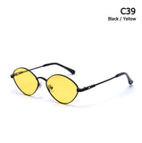 JackJad Vintage Oval Sunglasses