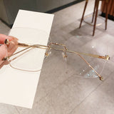 Salutami Rimless Square Anti-blue Light Glasses