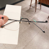 Salutami Rimless Square Anti-blue Light Glasses