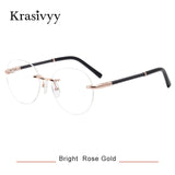 Pure Titanium Krasivyy Rimless Glasses