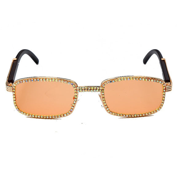 JASPEER Rhinestone Rectangle Sunglasses