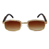 JASPEER Rhinestone Rectangle Sunglasses