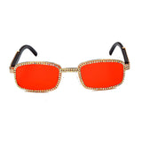 JASPEER Rhinestone Rectangle Sunglasses